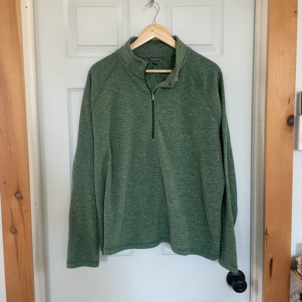 Eddie Bauer Women's Green Half-Zip Pullover Sweatshirt